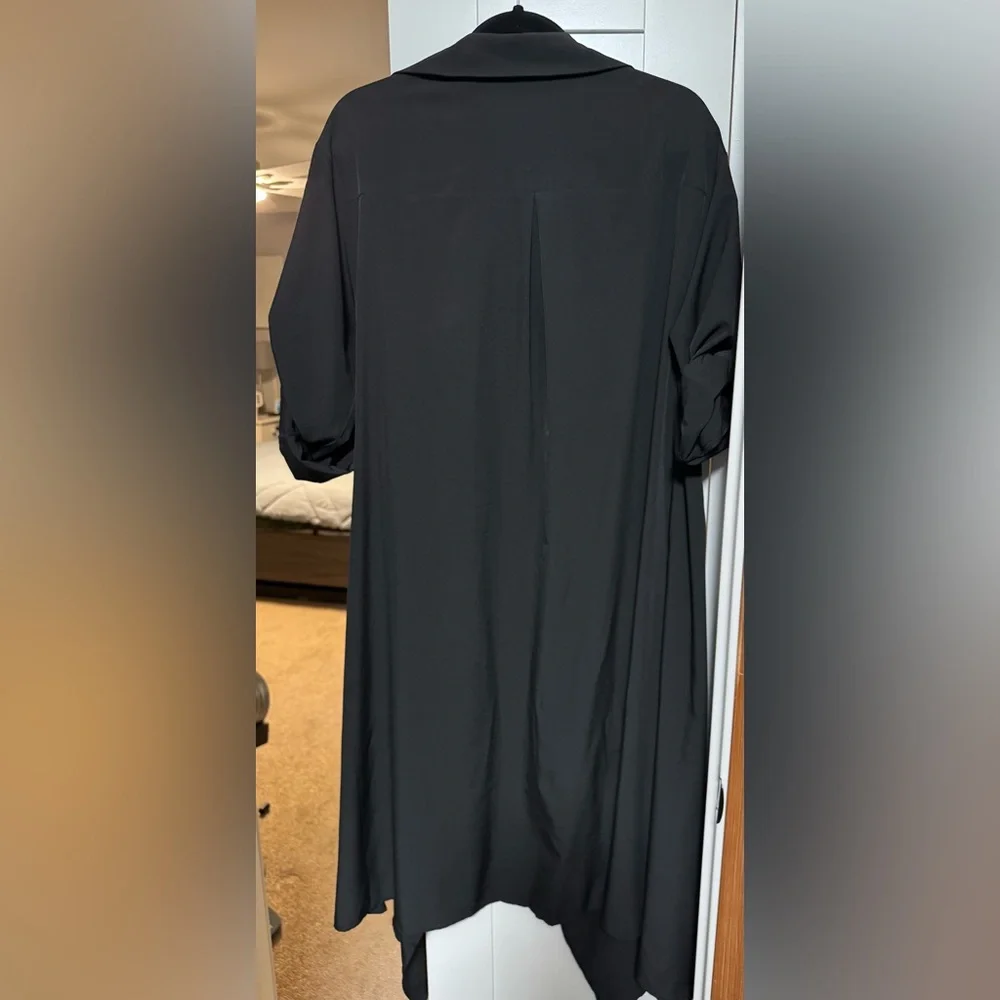 Black Draped Open Front Cardigan - Picture 2 of 2